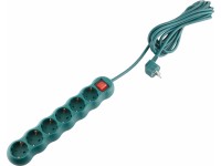 Asztali elosztó 6-os kapcsolóval zöld 5 m