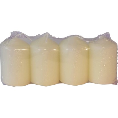 Tömbgyertya 4 darabos csomag 6,5 cm x 4 cm x 4 cm pezsgő színű