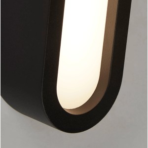 Modern, fekete LED kültéri fali lámpa.