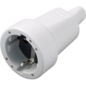 Szürke PVC védőérintkezős csatlakozó, beltéri használatra.