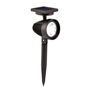 Fekete LED Solar Spot Trimo a kertbe, rugalmas kerti világítás földbe szúrható tüskével.