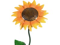 Leszúrható kerti dekoráció fém napraforgó 22 cm x 10 cm x 100 cm narancssárga