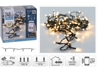LED-es fényfüzér 240 melegfehér LED alkalmazás vezérléssel bel- és kültérre
