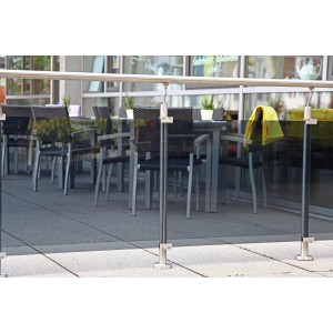 Antracit akril üveg korlát betét (1500x673x8 mm) kültéri lépcsőkhöz és korlátokhoz.