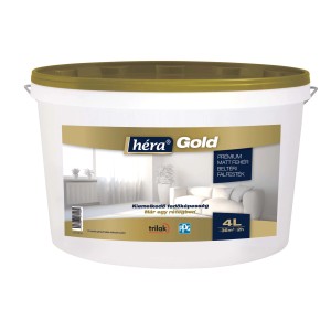 Vödör Héra Gold prémium matt fehér beltéri falfesték, 4 liter.