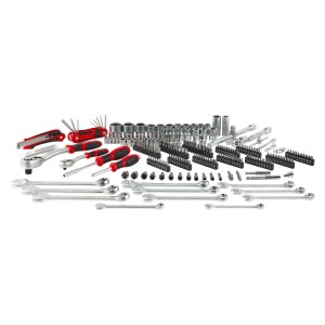 Einhell Mechanikus szerszámkészlet, 233 darabos: Szerszámkészlet csavarkulcsokkal, bitekkel, dugókulcsokkal és racsnis hajtókarokkal.