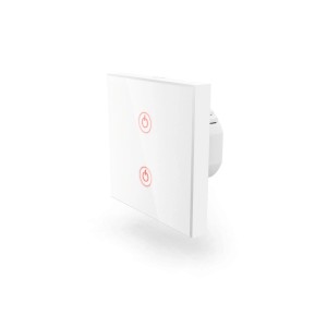 Hama Smart Light Switch WiFi süllyesztett érintőkapcsoló 2 lámpához, fehér otthonautomatizálás.