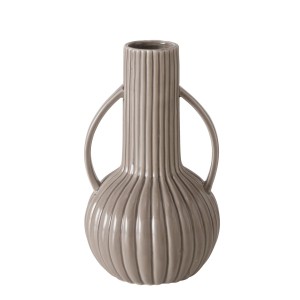 Barna Boltze Home Pilarus váza, Ø 12 cm, 21 cm magas. Dekoratív porcelán váza két fogantyúval.