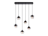 Just Light Zea függőlámpa 6 izzós 60 cm - 120 cm x 28 cm Fekete