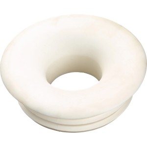 Fehér műanyag öblítőcső csatlakozó, Ø 28-32 mm x Ø 48 mm, WC öblítőcső tömítésekhez.