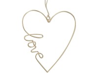 Boltze szív alakú függő dekor Love felirattal 19 cm x 16 cm arany