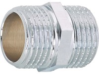 OBI kettős menetes csatlakozó 21 mm (R 1/2) krómozott sárgaréz OBI kettős menetes csatlakozó 21 mm (R 1/2) krómozott sárgaréz