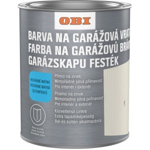 Ezüst OBI garázskapu festék doboz, barna selyemfényű 750 ml. Speciális lakk garázskapukra, cinkre, fémre, fára, beltérre és kültérre.
