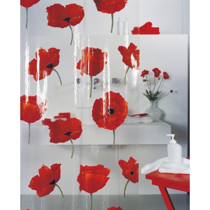 Spirella Poppy zuhanyfüggöny, 180 cm x 200 cm, cinóber