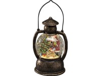 Konstsmide karácsonyi dekor LED lámpás 20 cm Mikulással antik barna elemes