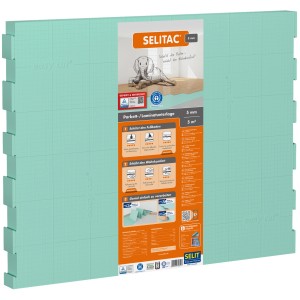 Selitac® 5 mm-es, 5 m²-es hangszigetelés parkettához és laminált padlóhoz. Zöld összecsukható panelek szerelési útmutatóval.