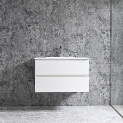 Sanotechnik Corbo mosdókagyló 80 cm fehér Softclose funkcióval