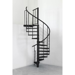 Fekete Minka Spino Zink kültéri lépcső, Ø 120 cm, spirál lépcső a kertbe.