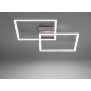 Modern LED mennyezeti lámpa Lolasmart-Maxi acélvázzal, applikációval vezérelhető, 63x63 cm.