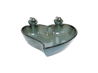 Dekorációs madáritató szív alakú madárral kerámia 31,5 cm x 30,5 cm x 12 cm zöld