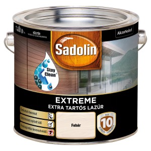 Sadolin Falazúr Extreme, fehér színben, fém vödörben. Kültéri fa lazúr.