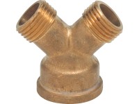 2 utas elosztó csatlakozó tömlővéghez, sárgaréz