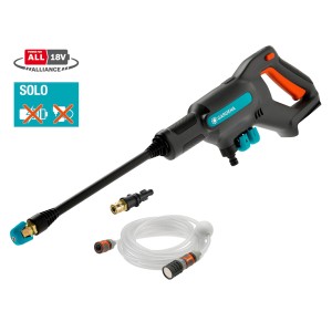 Gardena AquaClean 24/18V akkumulátoros középnyomású mosó (Solo) lándzsával és tartozékokkal.