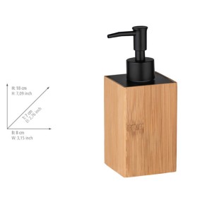 WENKO Padua bambusz szappanadagoló fekete pumpafejjel, 240 ml.