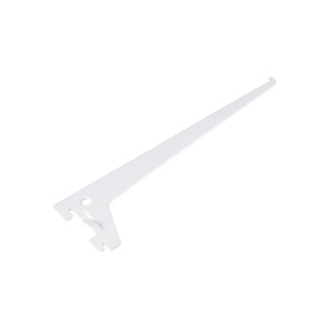 Fehér, 25 cm-es, egylyukú tartó polcokhoz és bútorépítéshez.