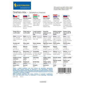 Strahlen-Mix (Callistephus chinensis) vetőmag csomag, kb. 50 növényhez.