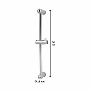 Króm baliv DST-50.01 zuhanyrúd, 58 cm, zuhanytartóval a zuhanyhoz.