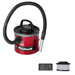 Einhell TC-AV 1830 D hamuporszívó: Piros hamuporszívó tömlővel és szűrőkkel kandallóhoz és grillhez.