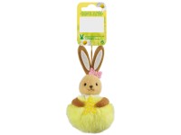 Nyúl húsvéti felakasztható dísz plüssel 12 cm x 6 cm sárga