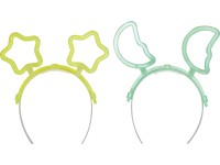 Világító pálcika hajpánt csillag és hold 2 db