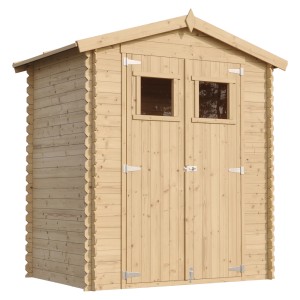 Timbela M367 fa kerti ház, 1,98 m², kezeletlen, dupla ajtóval és két ablakkal.