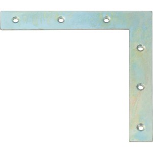 Lapos horganyzott sarokvas 120x120x18 mm könnyű fa kötésekhez.