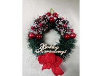 Felakasztható ajtódísz 20 cm felirattal piros - zöld