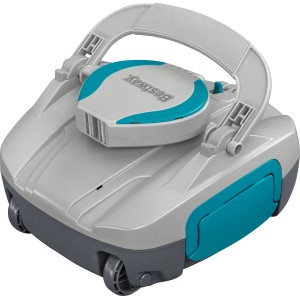 Bestway AquaTronix G100 szürke/türkiz színű medence robot fogantyúval és kerekekkel.