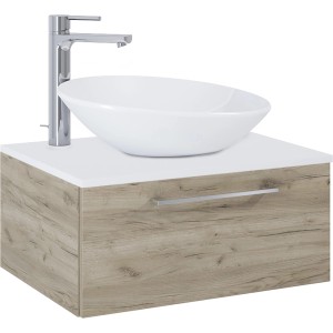 Maximus Stylo Sanremo Tölgy 60 cm-es mosdószekrény mosdótállal és csapteleppel.