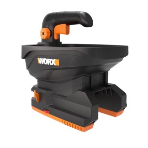Worx WG869E.9 akkus szóró: Vetőmag-, műtrágya- és só szóró, akkumulátor nélkül.