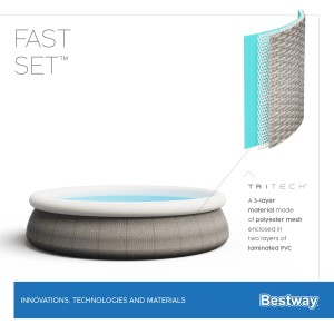 Bestway Fast Set medence, 457x107 cm, rattan hatású és tartós Tritech anyagból.