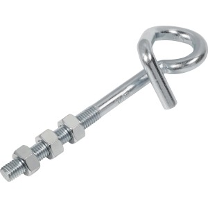 Horganyzott hinta kampó M12 x 180 mm szemes csavarral és anyákkal kerti játék eszközökhöz.