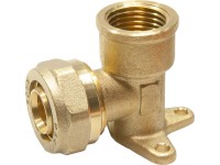 Szorítógyűrűs fali könyök 20 mm x 18,6 mm (Rp 1/2) sárgaréz