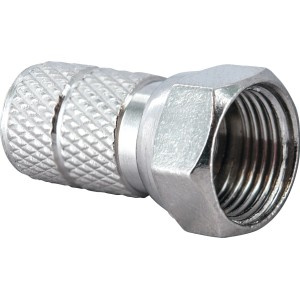 Schwaiger F-csatlakozó, 6,5 mm, 10 darabos készlet koaxiális kábelhez, ezüstszínű.