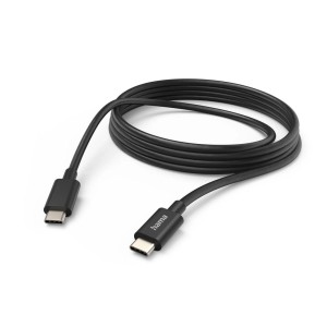 Fekete Hama USB-C - USB-C töltőkábel, 3 m hosszú, számítógépekhez és multimédiához.