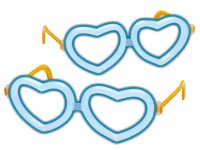 Világító rudas szemüveg szív 2 db kék