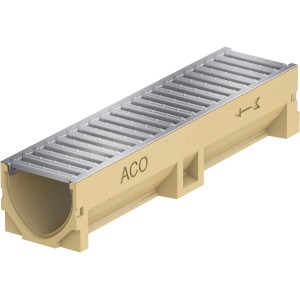ACO Self-Standardline vízelvezető folyóka, 50 cm, horganyzott acél ráccsal. Vízelvezetés udvarra és kertbe.