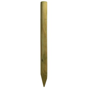 Nyomás alatt impregnált mini faoszlop, Ø 8 cm, 100 cm hosszú, ágyásszegélyhez.