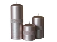 Structura rózsaszín törzsgyertya 130 mm magas