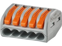 Wago vezetékösszekötő kapocs 5-pólusú szürke-narancs 40 darab Wago vezetékösszekötő kapocs 5-pólusú szürke-narancs 40 darab